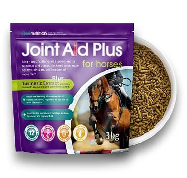 A high specification joint care supplement for all horses and ponies; designed to maintain healthy joints and aid freedom of movement regardless of age, size and level of workload.

Maintains flexibility of movement in all horses and ponies.
Supports the formation of cartilage, tendons, ligaments and synovial fluid.
Helps maintain the natural anti-inflammatory actions of the equine's metabolism.
Provides a unique combination of 12 active nutraceuticals.
Contains the Oatinol® Delivery System™ to maintain a high rate of nutrient absorption
Contains high levels of Omega 3 to support optimum health and performance.
Wheat gluten free.
A 100% non-GM, soya free formulation.