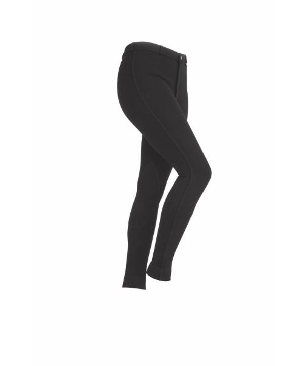 SaddleHugger jodhpurs feature CreoraÂ® 4-way stretch knitted fabric to ensure great comfort and fit. Self-fabric knee strappings, flat front, belt loops and inner hip pocket.