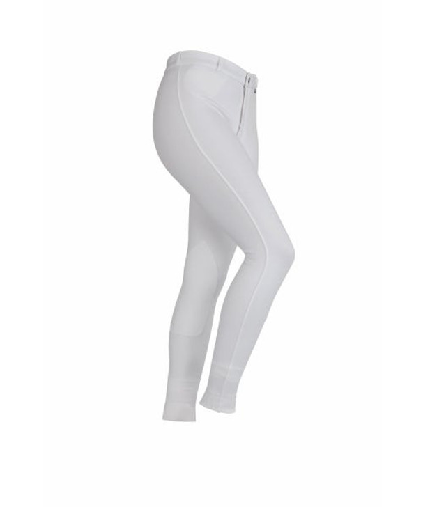 SaddleHugger jodhpurs feature CreoraÂ® 4-way stretch knitted fabric to ensure great comfort and fit. Self-fabric knee strappings, flat front, belt loops and inner hip pocket.