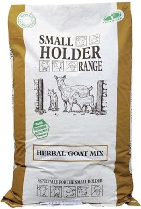 A herbal goat mix with alfalfa, which has been found to be especially suited to shy feeders.

Suitable for goats of all ages
A herbal mix with alfalfa, which has been found to be especially suited to shy feeders
Includes yeast and a prebiotic for healthy digestion
Ideal if you have a mixture of different goat breeds
Balanced with essential vitamins and minerals