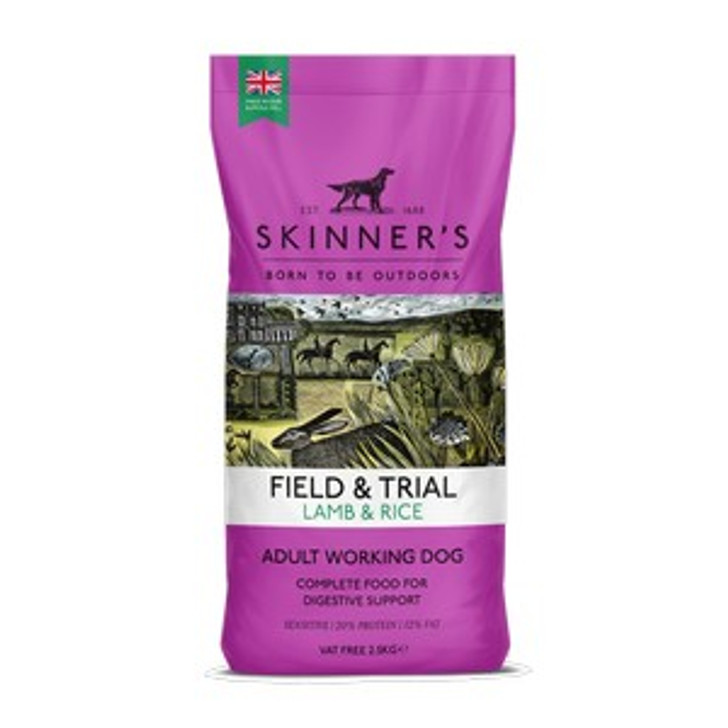 Field & Trial Lamb made with british lamb, a great source of easy-to-digest protein. We've added glucosamine and chondroitin to help support healthy joints and movement for dogs in light to moderate work.