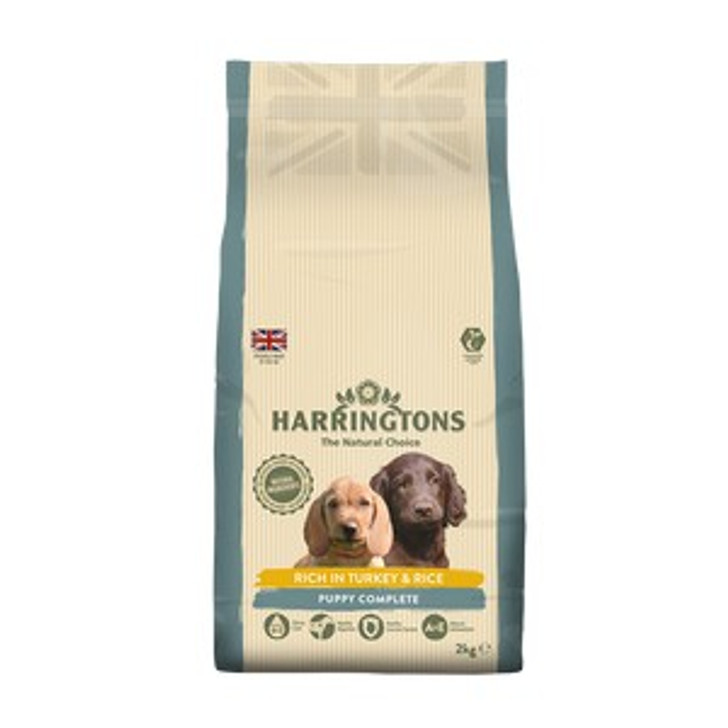 Harringtons Puppy Rich in Turkey & Rice is a complete pet food that can be fed to puppies from 3 weeks onward. 

It has been carefully formulated to provide wholesome nutrition to meet the requirements of growing puppies and contains no artificial colours or flavours, no dairy, no soya and no added wheat.

Harringtons provides the conventional benefits associated with premium pet foods.