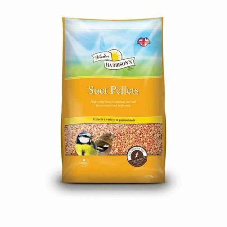 Walter Harrison's Suet Pellet Variety is a highly nutritious mix of all the flavours in one economical, re-sealable tub. Perfect for year round use to give your garden birds an energy boost. Can be fed on the ground or on the table.