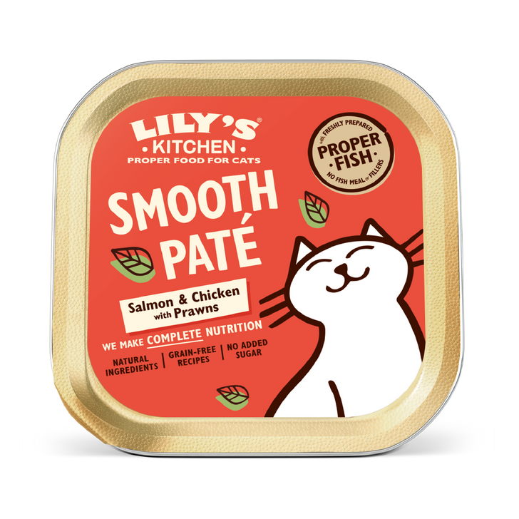 Our Smooth Paté recipes are an old favourite, always guaranteed to be a kitty crowd-pleaser.

A soft, smooth texture that makes them extra-lickable, they’re packed full of proper meat and fish that cats can’t help but devour. With no added sugars (unusual for cat food), these grain-free recipes are nutritionally complete - so they’re not only delicious, they’re the full package.