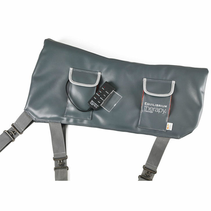 A lightweight and portable massage pad, clinically proven to improve back flexibility and promote relaxation.

Shaped to follow the contours of the horse’s back, providing coverage from withers to quarters.
Battery operated 30-minute sessions.
Three different, easily adjustable programs that allow you to choose the intensity of the massage.
2-year product warranty.