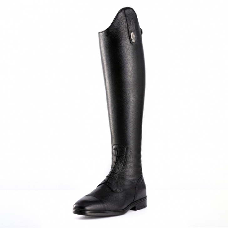 The De Niro S3312 are beautifully crafted long leather riding boots with laces, made from soft, textured calfskin 'quick' leather to easily adapt to the shape of your leg and provide the perfect fit.

Lined in grain calfskin, the boots feature intricate stitching adorning the lower portion of the boot. The cushioned sole offers extra comfort.

Finished with a full rear zip with zip guard and elastic panel for a comfortable fit.