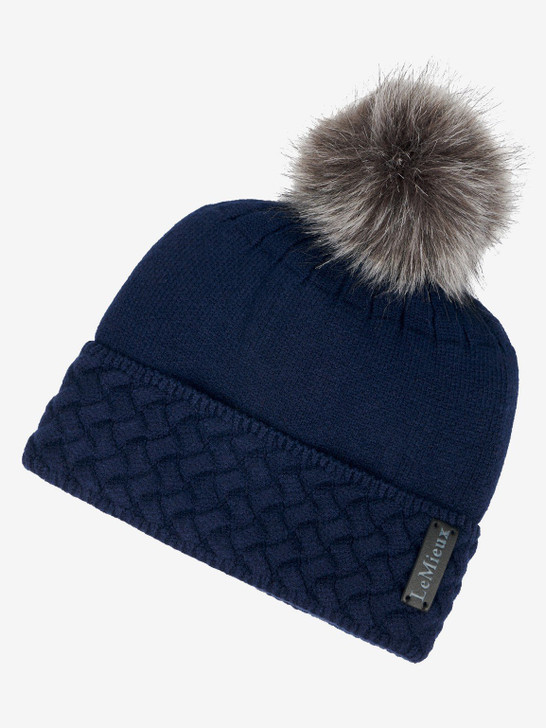 A stylish addition to your winter accessories, the LeMieux Lola Beanie is made with a subtle cable knit band embossed PU leather LeMieux branding.
 

Lined with a super soft micro fleece for extra warmth and comfort.
 

Luxury detachable faux fur pom