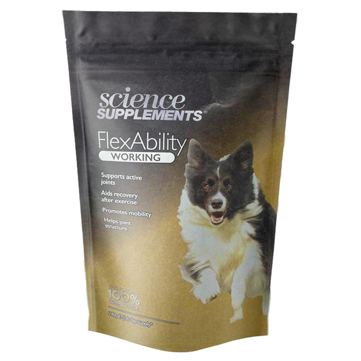 Supports active joints
Aids recovery after exercise
Promotes mobility
Helps joint structure
One pouch provides a 1 month supply for a medium size dog