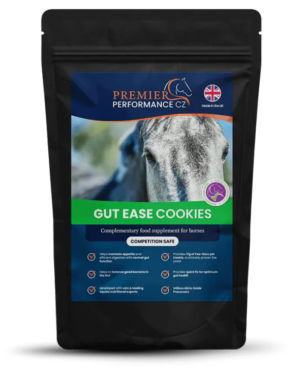 A NEW Cookie with gut benefits – given just like a treat! – No need for any scary syringes anymore!

Gut Ease Cookies can be used to rapidly restore optimal gut health in particularly stressful situations where your horse’s gut flora may be upset or put under stress.

Ideal for supporting the gut during times of change such as new pasture, alternative turn out patterns, moving yards, competition and travelling. Use in conjunction with your worming treatments or antibiotic/medicines to maintain appetite and the efficient digestion of a normal gut function.

This unique product is suitable for all horses and ponies to help maintain optimal gut health so can be used over a longer term or every day if desired – our NEW Gut Ease Cookie is based on Yea-Sacc and contains 17g per cookie of pure, quality Yea Sacc.

Yea-Sacc is scientifically proven to restore digestive balance and protect against further upsets.
