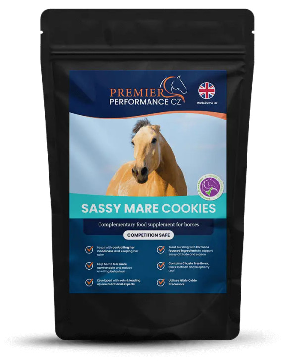 A treat bursting with hormone focused ingredients to support a sassy attitude and your mare’s season
Will help her to feel more comfortable during her hormonal cycles and reduce unwilling, ‘stroppy’ behaviour which can lead to her being difficult to handle, and resulting in a reduction in performance.
Great to feed your mare if she doesn’t get any hard feed or if you prefer not to overload her feed with powder
Packed with herbs, vitamins, minerals and amino acids including;

Chaste Tree Berry (Agnus-Castus), a plant which has been recognised for many years for its benefits in supporting correct hormone levels
Raspberry Leaf, a multi-beneficial herb that helps to moderate hormonal mood swings and soothe your mare’s temperament