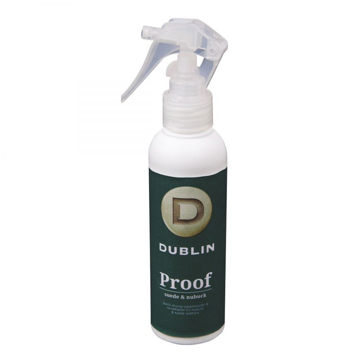 The Dublin Proof and Conditioner Suede Spray is a quick drying waterproofer and conditioner for nubuck and suede leathers.