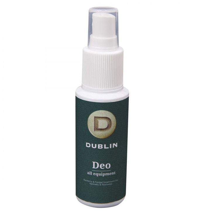 The Dublin Deo Spray provides bacterial & fungal treatment for helmets and footwear