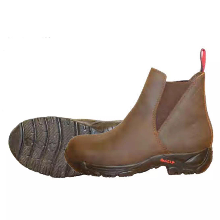 Full grain leather boot. This boot boasts a composite safety toe. While protecting your foot, this boot is also very light compared to its steel counterpart. Superb hard-wearing rubber grip sole, along with a steel shank for stong support.