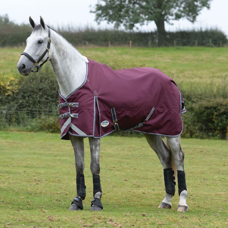 Comfortable, durable, remarkable value. The WeatherBeeta ComFiTec Plus Dynamic II Standard Neck Medium/Lite comes packed with great features, including a super strong and durable 1200 denier triple weave outer shell with repel shell coating that is both waterproof and breathable, memory foam wither relief pad that contours to the horse's shape and lifts the rug off the wither to reduce rubbing and provide added comfort, quick clip front closure offering maximum adjustability and is compatible with the WeatherBeeta ComFiTec liner system. This rug also offers 100g of polyfill which is easily identified with the WeatherBeeta temperature gauge badge, also featuring an extra large tail flap for maximum protection, reflective strips on front each side and tail flap for extra visibility, traditional side gussets for natural movement, twin low cross surcingles and elasticated, adjustable and removable leg straps for a secure and comfortable fit. 100% boa fleece wither and 3 D-rings to allow for neck rug.