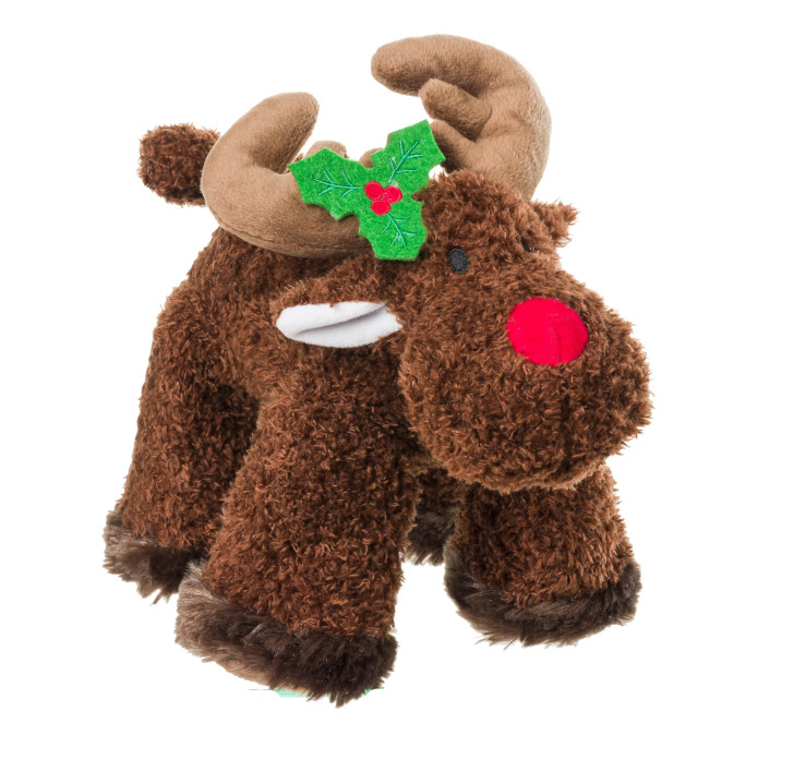 House of Paws Xmas Reindeer Big Paws Toy. House of Paws festive reindeer big paws. Toy features a large squeaker in every leg. This toy is for use by pets only. Always supervise your dog during playtime and remember to remove toys if damage occurs or any parts become detached.