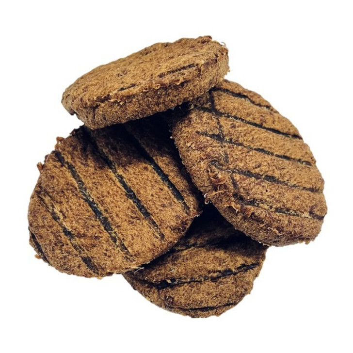 Doodle’s Deli Air-Dried Beef Burgers are made with natural ingredients. Grainfree, making them suitable for dogs with sensitive stomachs. Made in Britain
using British meat.