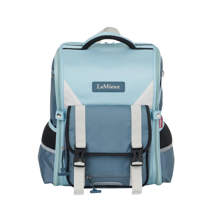 This backpack is made for exploring, with room for all your horse and riding equipment with lots of internal and external pockets.Designed specifically for equestrians, there's a zip-out flap to carry your riding hat and a whip loop to the side. The main compartment fully unzips to give easy access to the inside, ideal when changing clothes ready for a showing class, lesson or clinic.Padded ergonomic shoulder straps and a grab handle make this rucksack easy and comfortable to carry. Stains simply wipe off the durable wipe-clean outer, while reflective strip details shine bright in the night for added visibility.