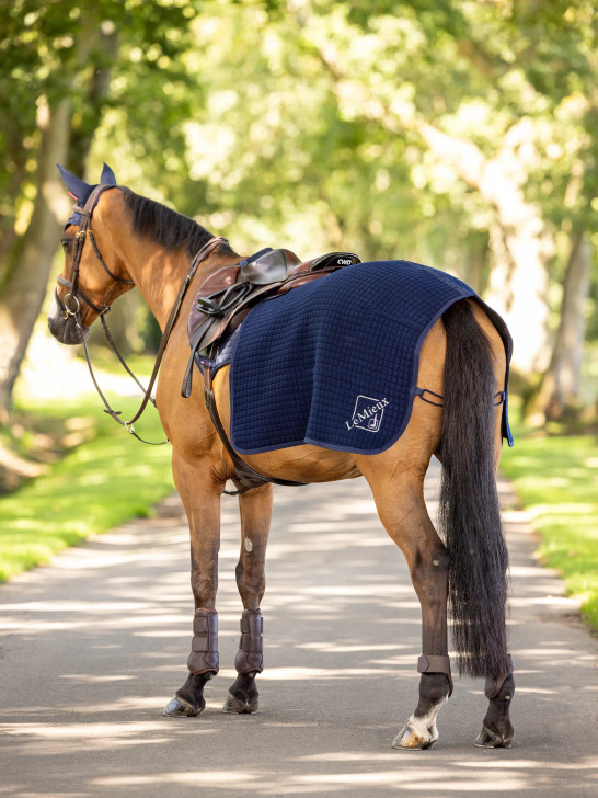 The multi-layered structure of the LeMieux Clima-Tek exercise sheet has a unique fabric blend, making it perfect for moisture management on the move.
This structure controls muscle temperature during the cooling process, allowing for effective moisture wicking without cooling muscles too quickly making this rug perfect on chillier days.
The hook and loop attachment straps attach to the girth straps, making it easy to attach and remove as you require during exercise.