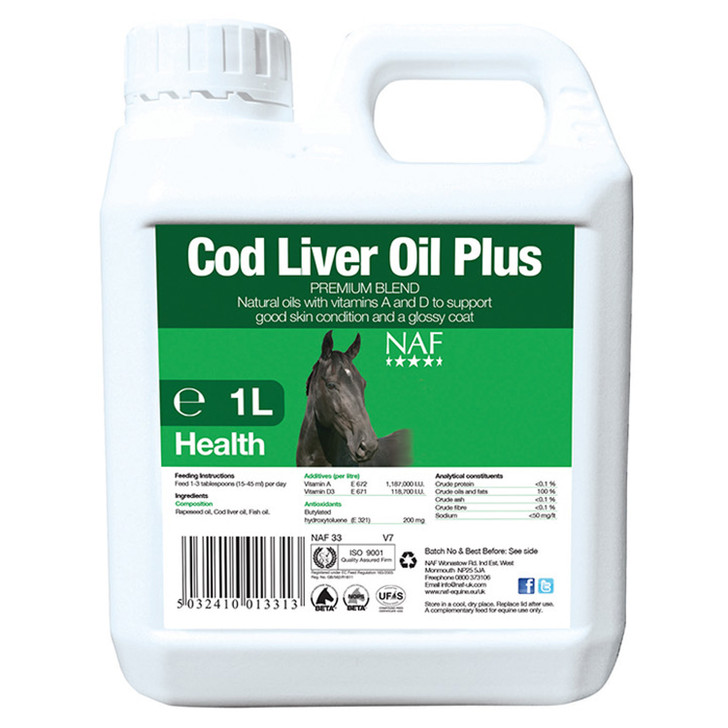 Cod Liver Oil Plus is a rich natural source of vitamins A and D with natural oils, renowned for its traditional use for suppleness and coat condition.