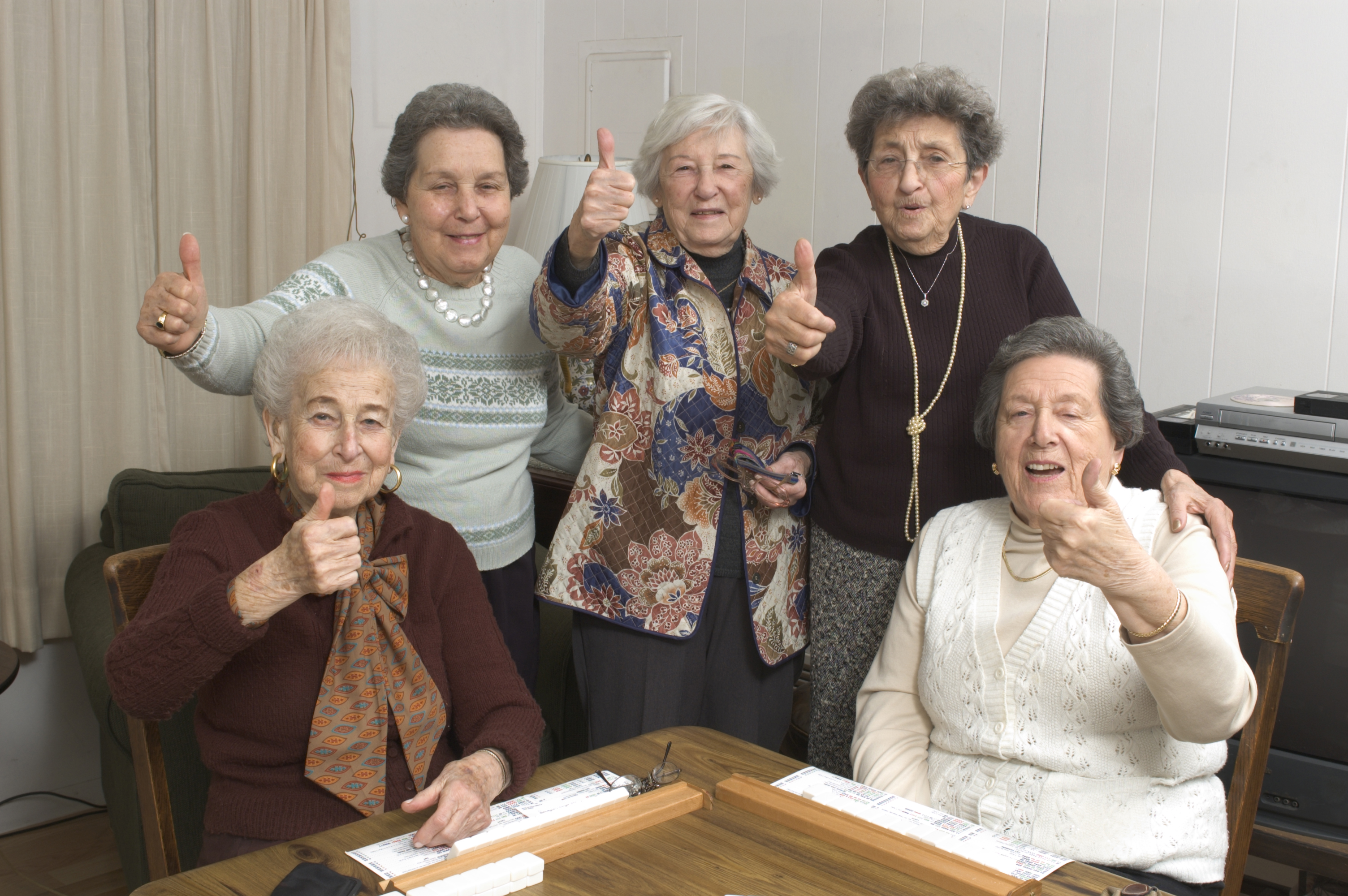 elderly senior women at senior living facility