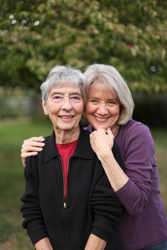 elderly friends together