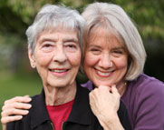 Elderly woman with medical alert bracelet