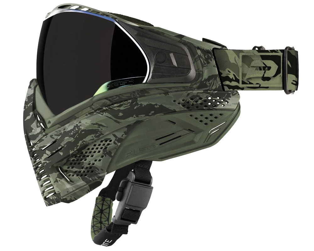 NEW Push Unite Paintball Mask - Olive Camo w/ Smoke Lens