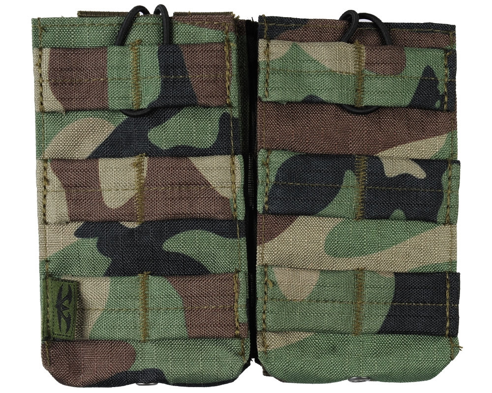 Valken MOLLE Double M4 Magazine Pouch - Black, 600D Fabric, Adjustable Straps, Airsoft & Tactical Use - View #2