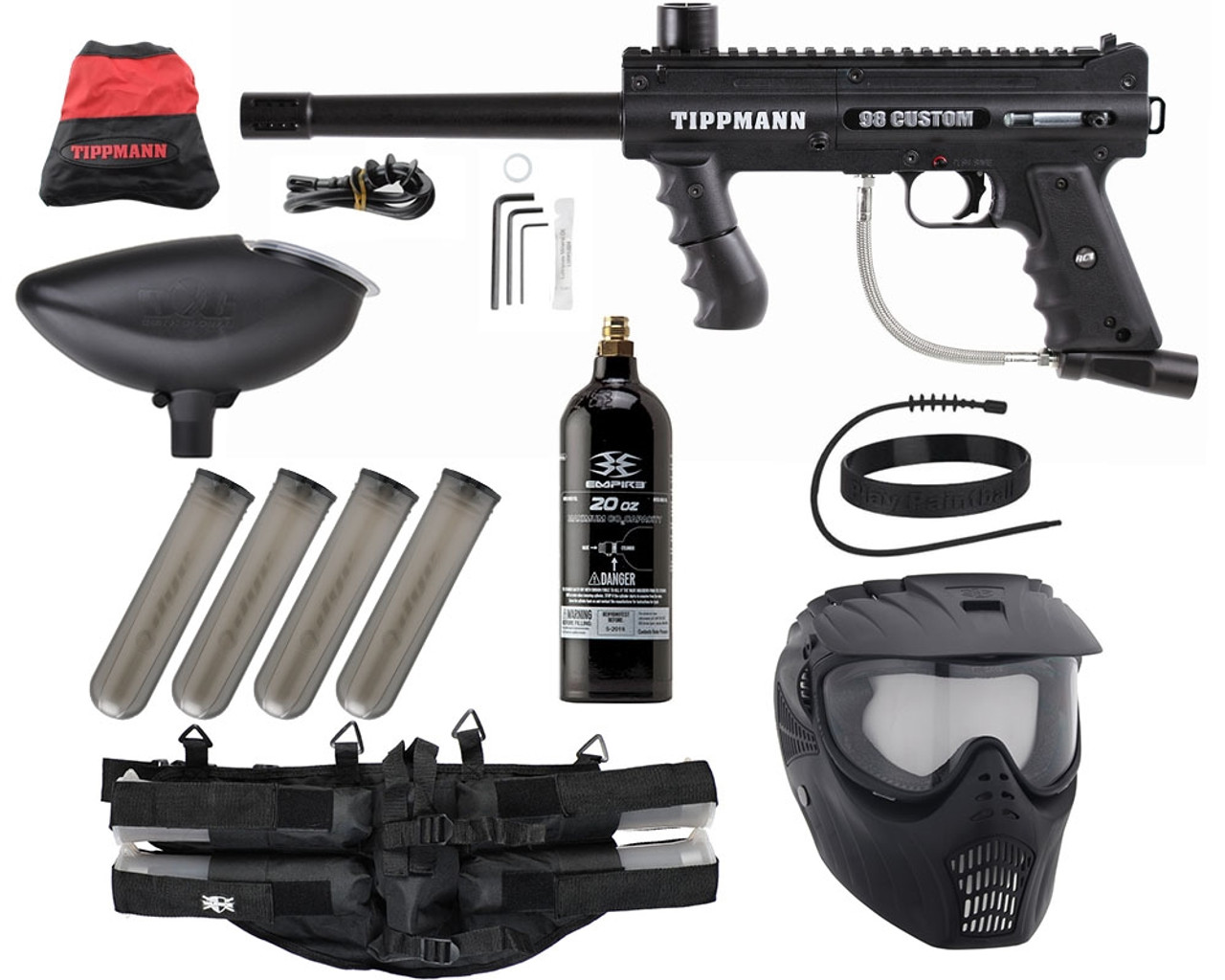 JT Stealth Paintball Market Kit with Semi-Automatic Marker, Goggles,  Cartridge, Adapter