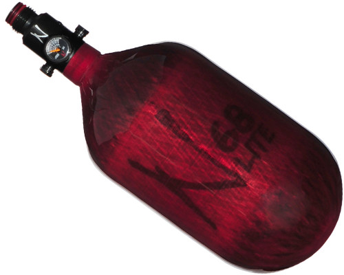 Ninja Paintball 68 ci 4500 psi Lite Carbon Fiber HPA Tank Systems - Translucent Red