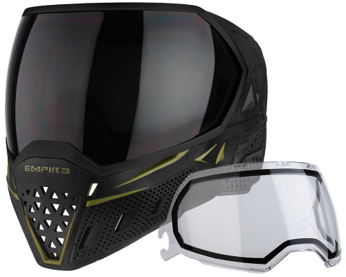 Empire Paintball Mask - EVS - Black/Olive with Ninja & Clear Lenses + Additional Lens Of Your Choice!