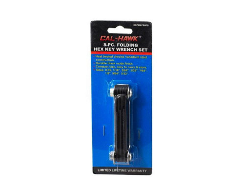 Folding Hex/Allen Key Wrench Tool Set - SAE - 8 Piece