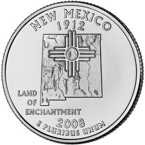 2008 #47 Philadelphia New Mexico State Quarter Roll Uncirculated