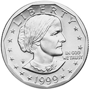 1999 Philadelphia Susan B Anthony Dollar Roll Uncirculated