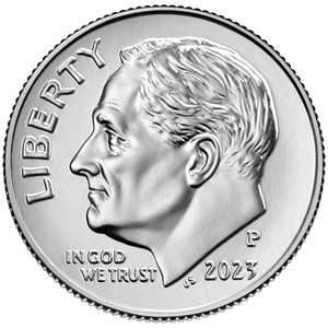 2023 Philadelphia Roosevelt Dime Roll Uncirculated