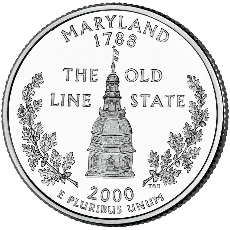 2000 #07 Philadelphia Maryland State Quarter Roll Uncirculated