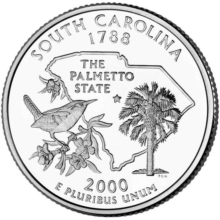 2000 #08 Philadelphia South Carolina State Quarter Roll Uncirculated