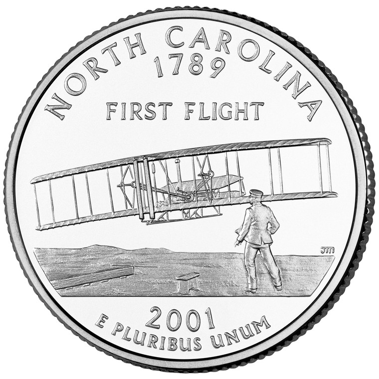 2001 #12 Denver North Carolina State Quarter Roll Uncirculated