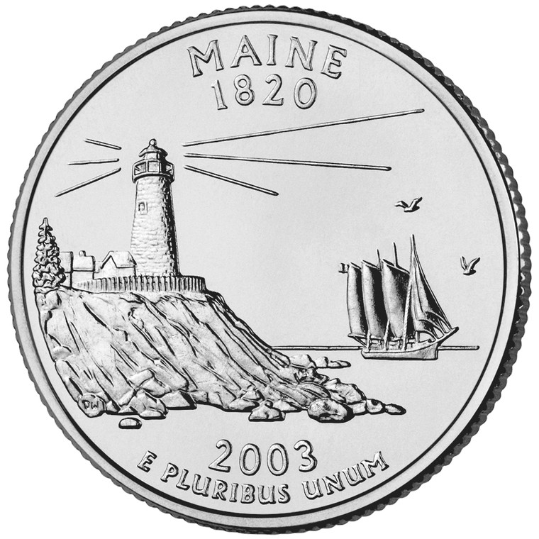 2003 #23 Philadelphia Maine State Quarter Roll Uncirculated