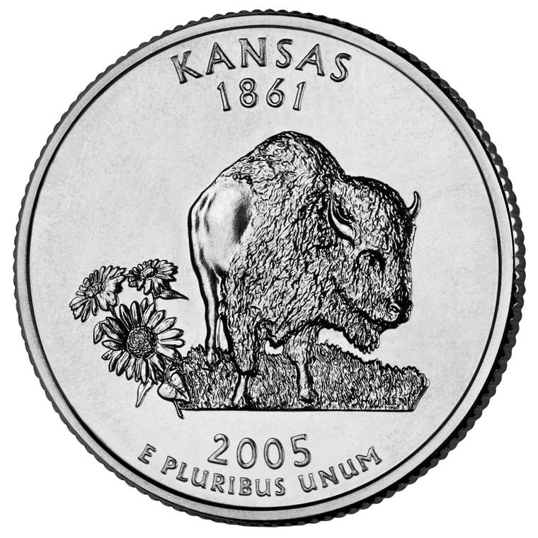 2005 #34 Philadelphia Kansas State Quarter Roll Uncirculated