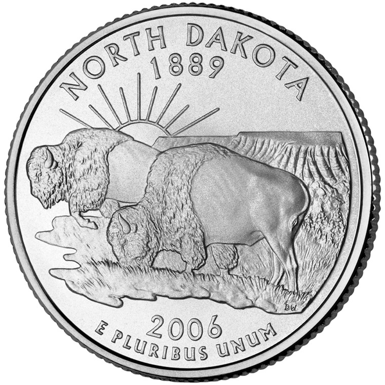 2006 #39 Philadelphia North Dakota State Quarter Roll Uncirculated