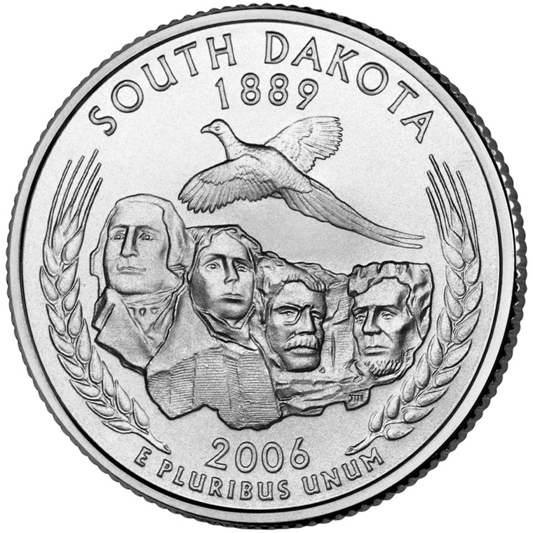 2006 #40 Philadelphia South Dakota State Quarter Roll Uncirculated