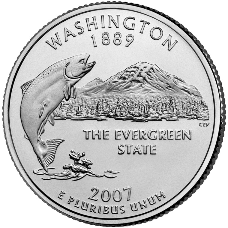 2007 #42 Philadelphia Washington State Quarter Roll Uncirculated