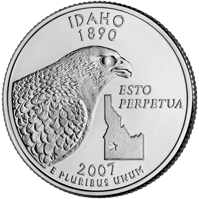 2007 #43 Philadelphia Idaho State Quarter Roll Uncirculated