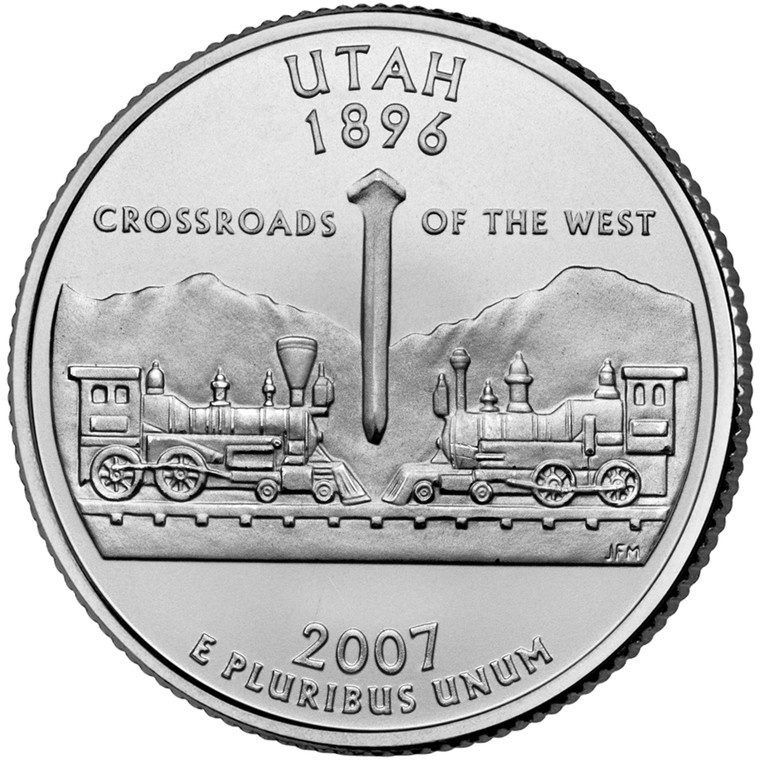 2007 #45 Philadelphia Utah State Quarter Roll Uncirculated