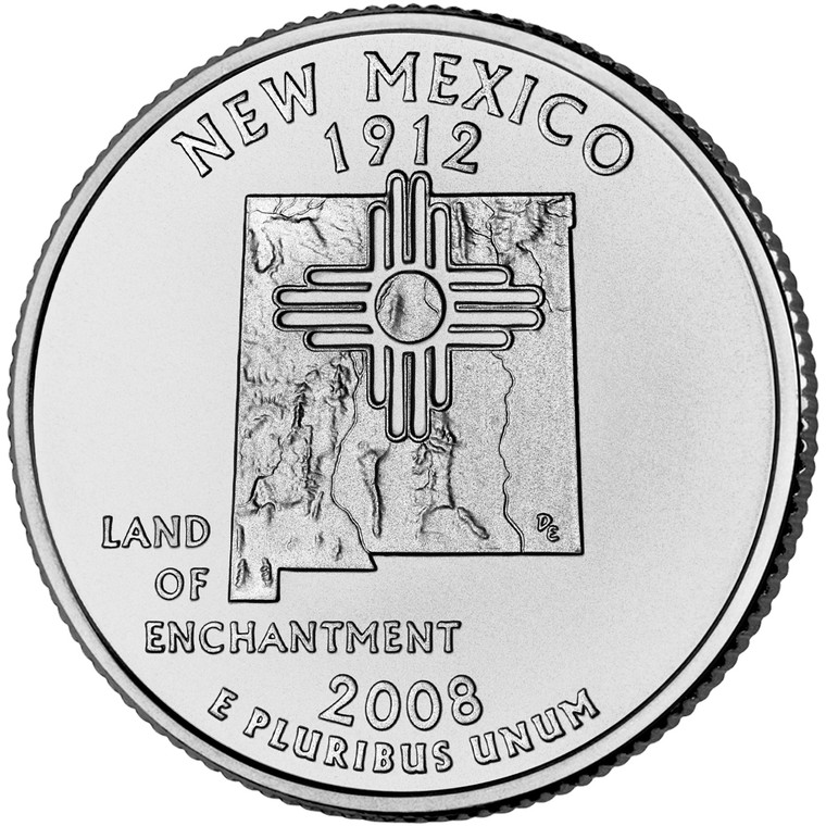 2008 #47 Philadelphia New Mexico State Quarter Roll Uncirculated