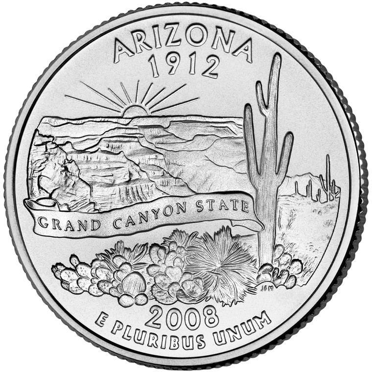 2008 #48 Philadelphia Arizona State Quarter Roll Uncirculated