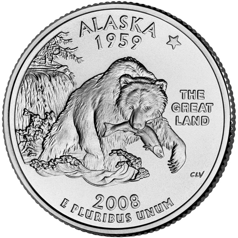 2008 #49 Philadelphia Alaska State Quarter Roll Uncirculated