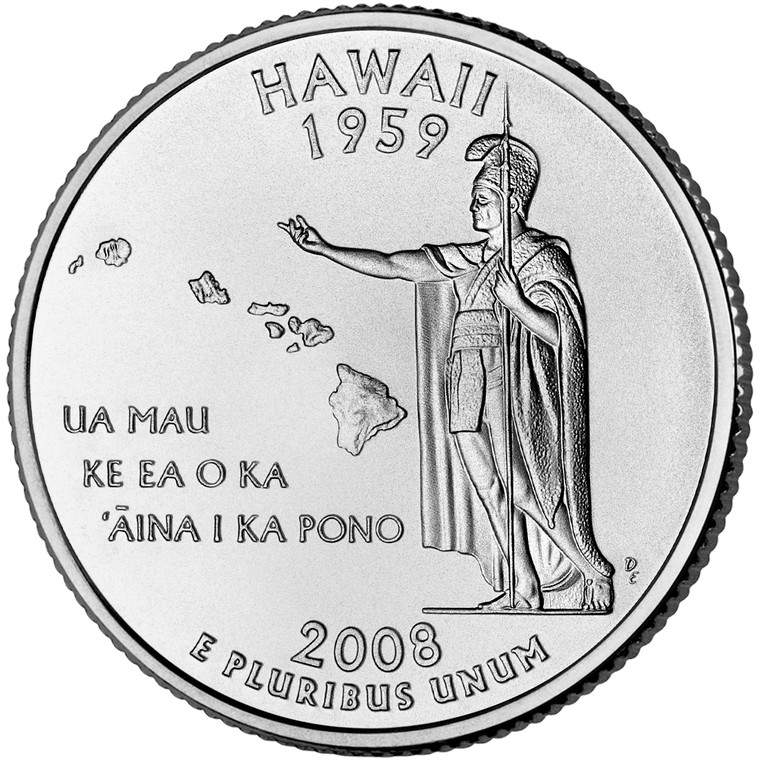 2008 #50 Denver Hawaii State Quarter Roll Uncirculated