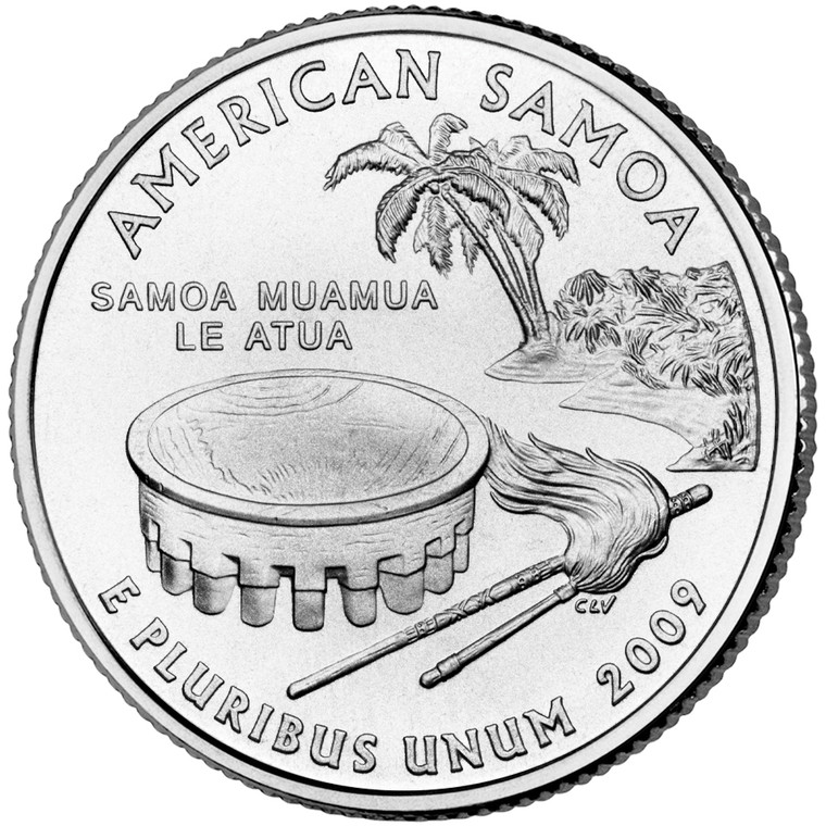 2009 #4 Denver American Samoa Territorial Quarter Roll Uncirculated